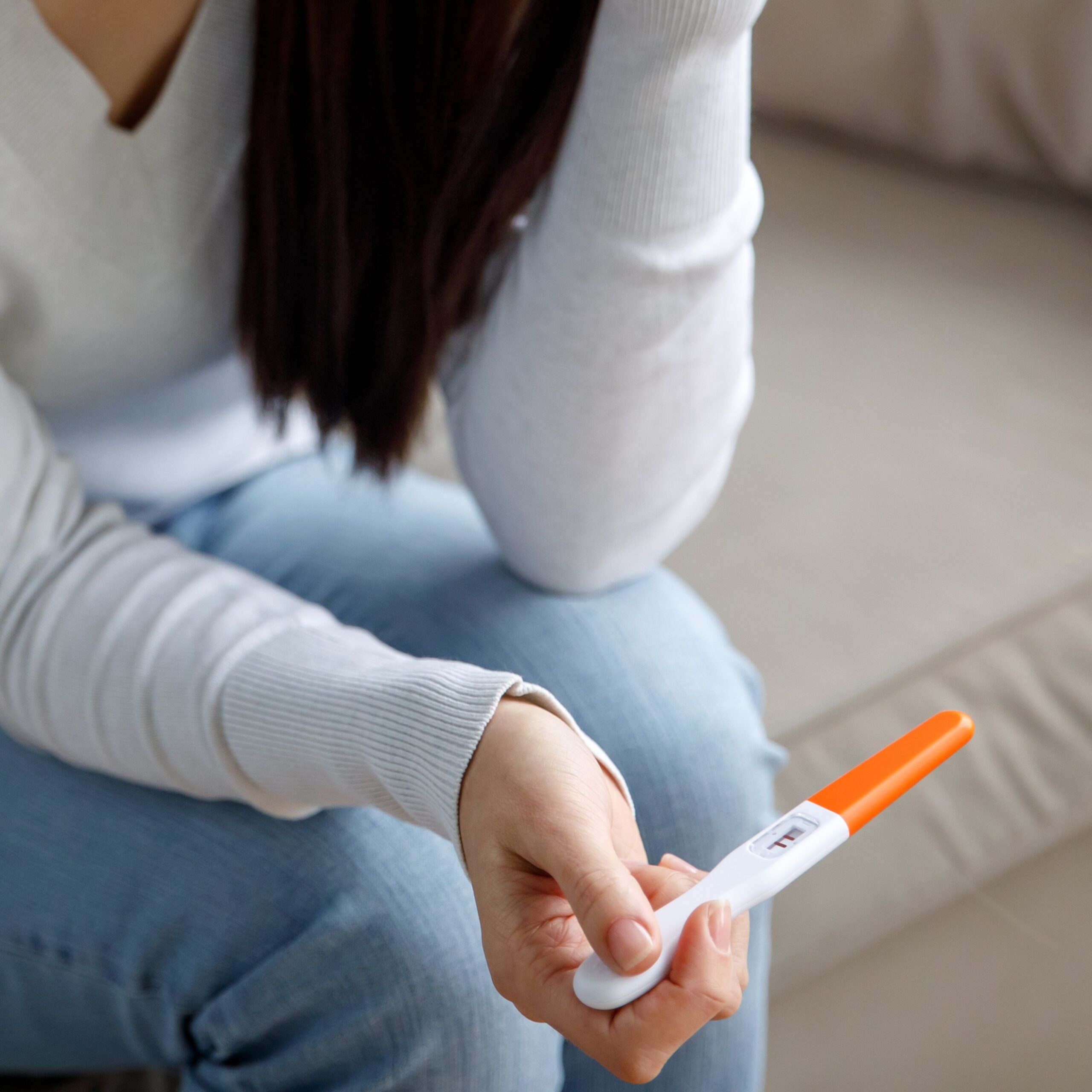 A woman after receiving a free pregnancy test