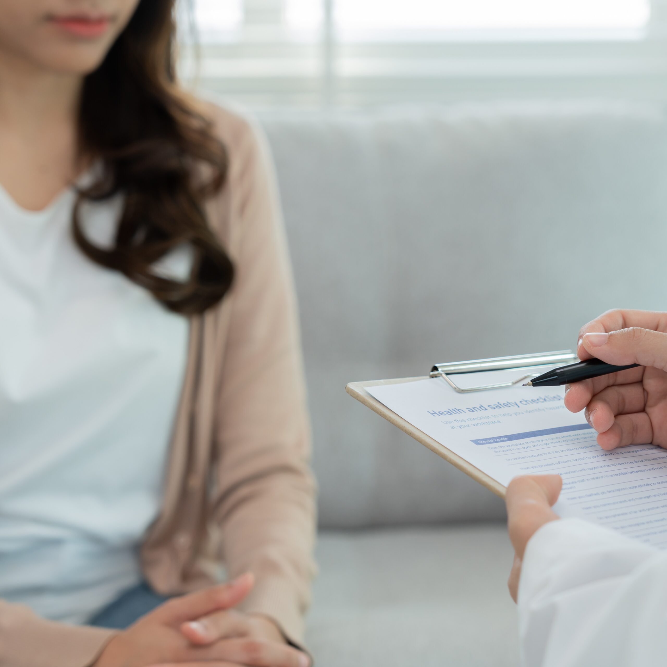 Get Tested A woman getting tested at CAPS Pregnancy in San Diego, California